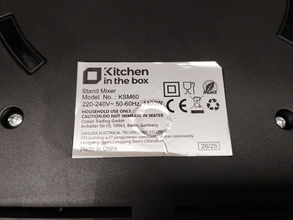 Kitchen in the box KSM60 Küchenmaschine, 6,2 L Knetmaschine 1400 W, I39403