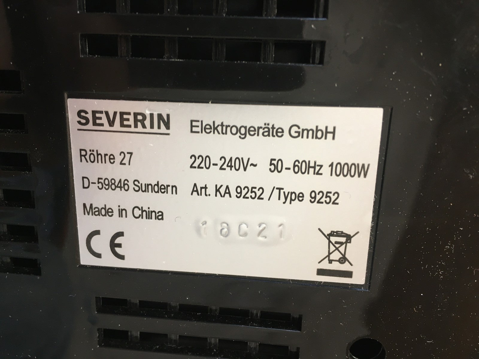 SEVERIN KA 9252 Filterkaffemaschine mit 1 Thermokanne, 1000W, I38847