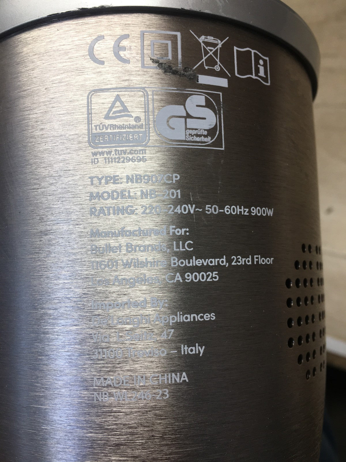 NutriBullet NB-201 Blender NB907CP, 900W, I39102