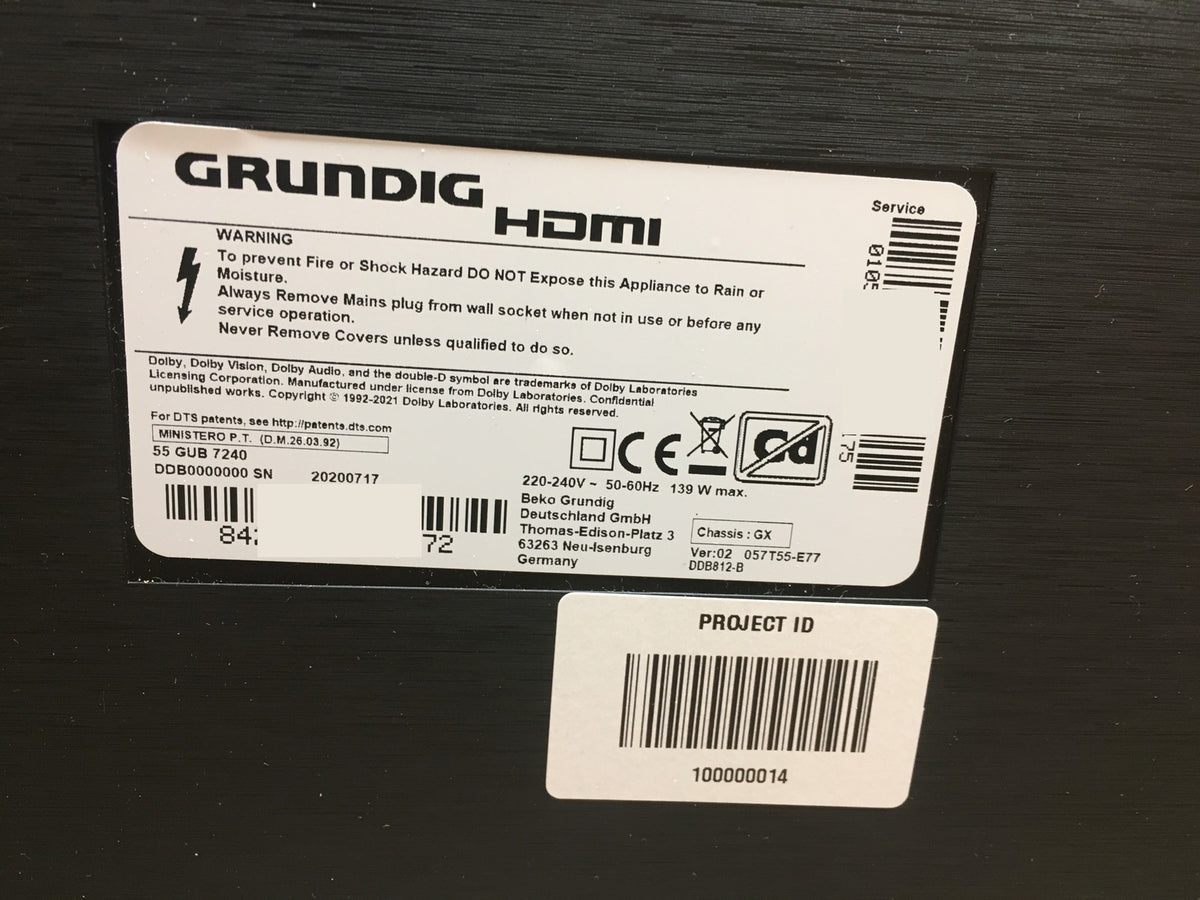 Grundig 55 GUB 7240 4K Fernseher 55" UHD HDR10+ Dolby Vision Smart Android TV