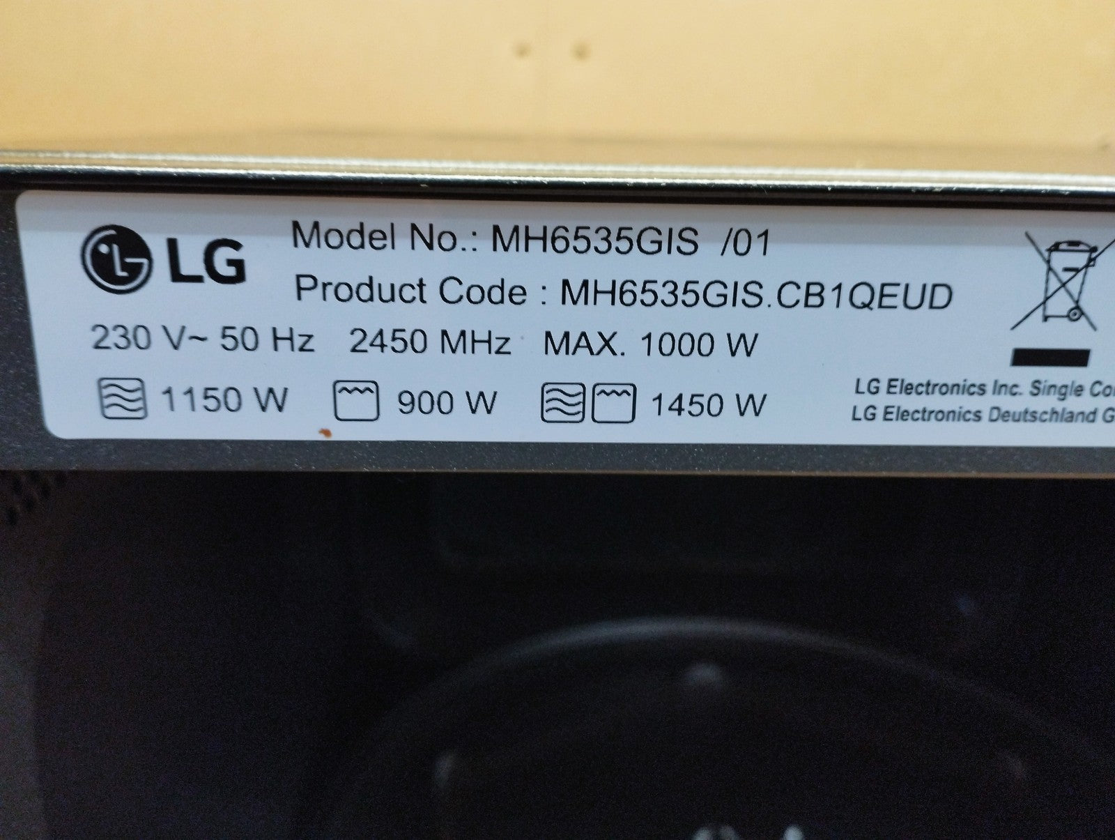 LG MH6535GIS Mikrowelle mit Grill, 25L, 1000W Grill 900W, I39733