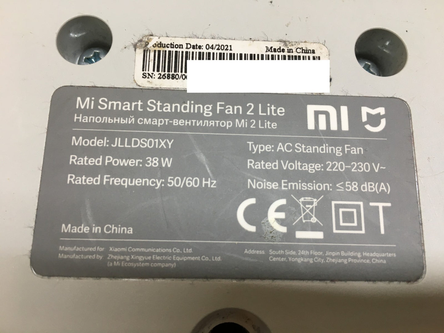 Xiaomi Mi Smart Standing Fan 2 Lite Tisch- & Standventilator, I38912