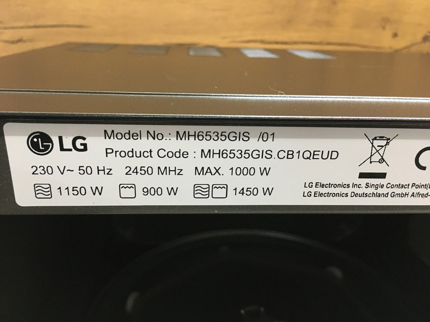 LG MH6535GIS Mikrowelle (25 L, 1000 W) mit Grill, I39483