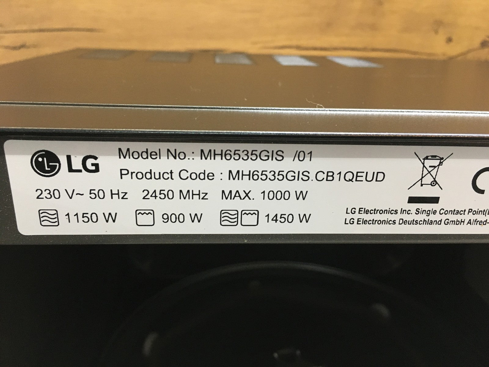 LG MH6535GIS Mikrowelle (25 L, 1000 W) mit Grill, I39483