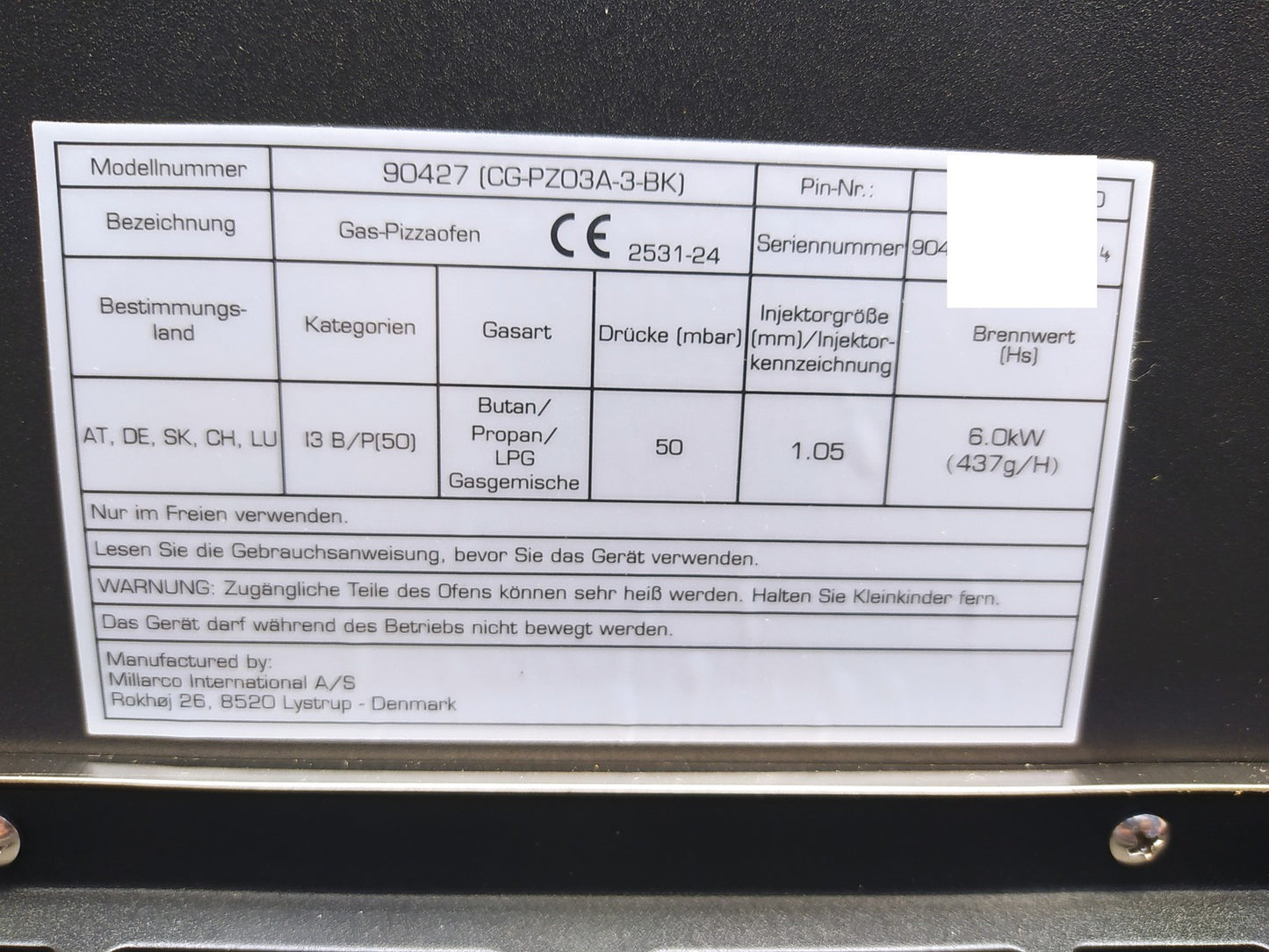 cozze 17" Pizzaofen mit rotierendem Pizzastein ‎90427, 6,0 kW Gasofen, I37726