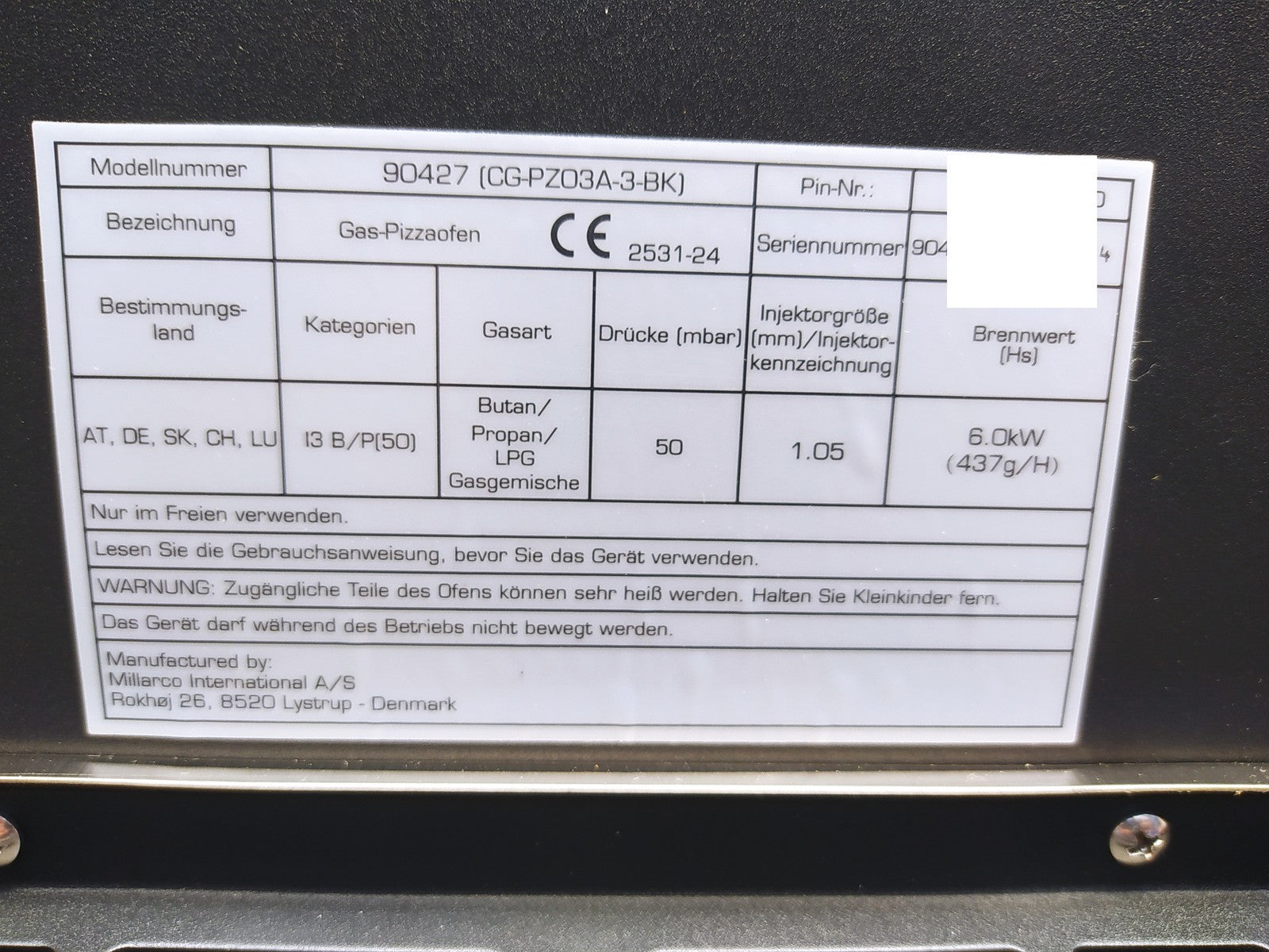 cozze 17" Pizzaofen mit rotierendem Pizzastein ‎90427, 6,0 kW Gasofen, I37726