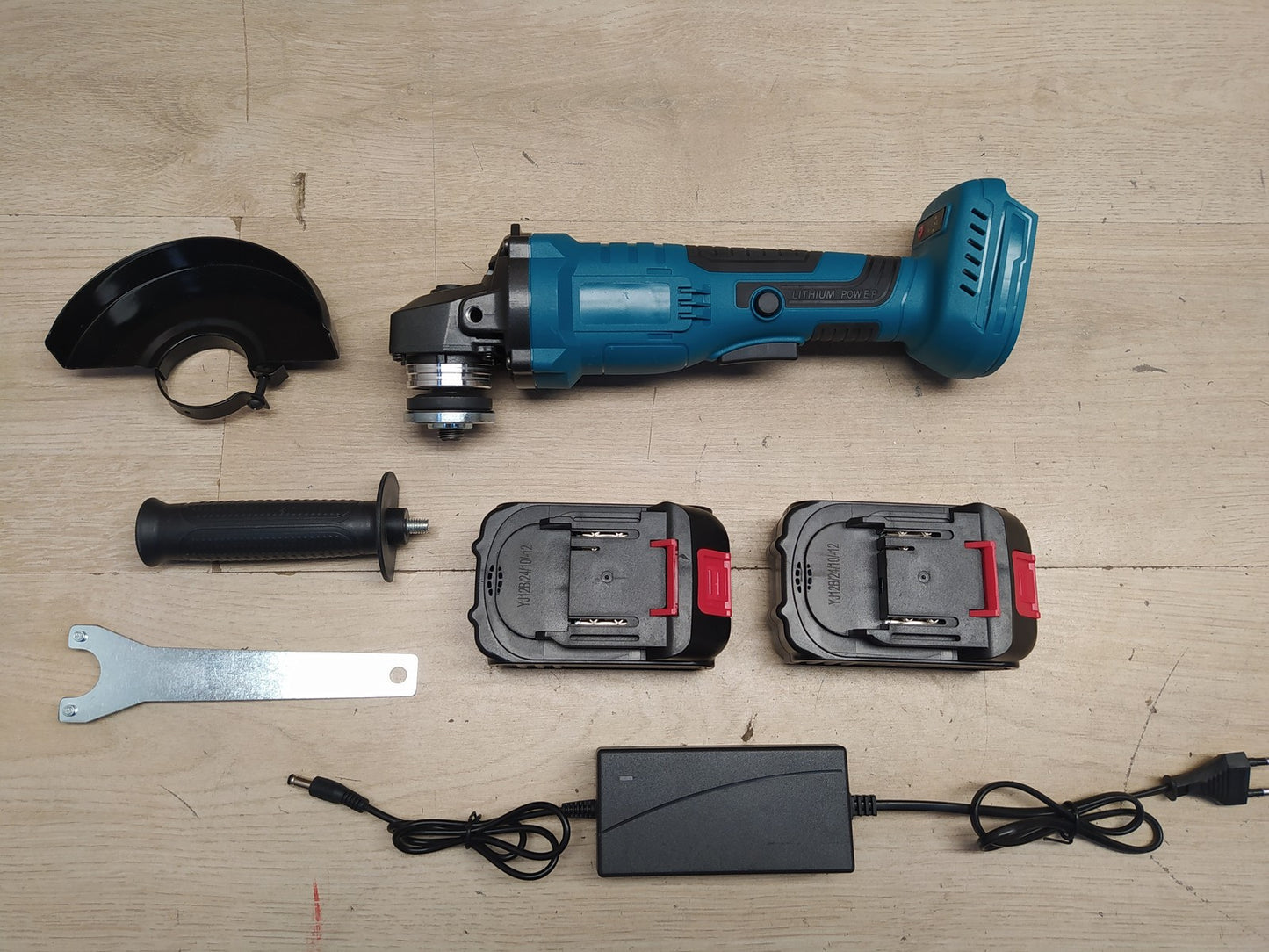 VISLONE Akku-Winkelschleifer, 21 V, 125 mm, M14, bürstenlos, 2x Akku, I37900