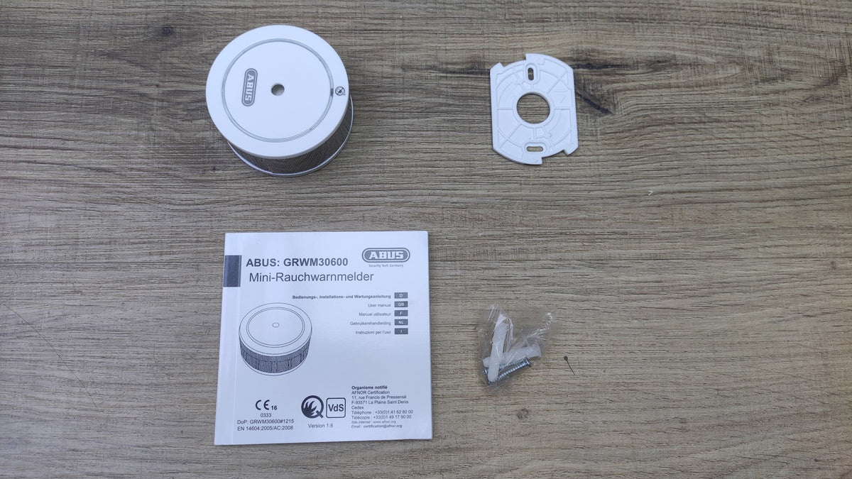 ABUS Mini-Rauchmelder GRWM30600, geeignet für Wohnräume, Kellerräume, I40705