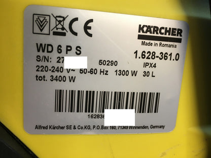 Kärcher WD 6 P S Premium Nass-/Trockensauger (1.628-361.0), 30 L, 1300W, I37351