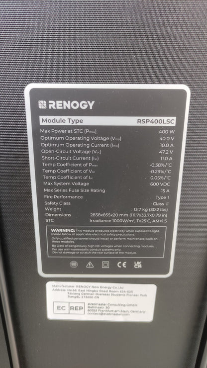 Renogy 400W Faltbares Solarpanel RCP400LSC, I40889
