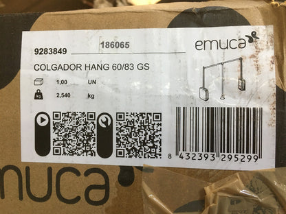 Emuca 9283849 Kleiderlift für Schrank, Ausziehbar 600-830mm Breite, I37552