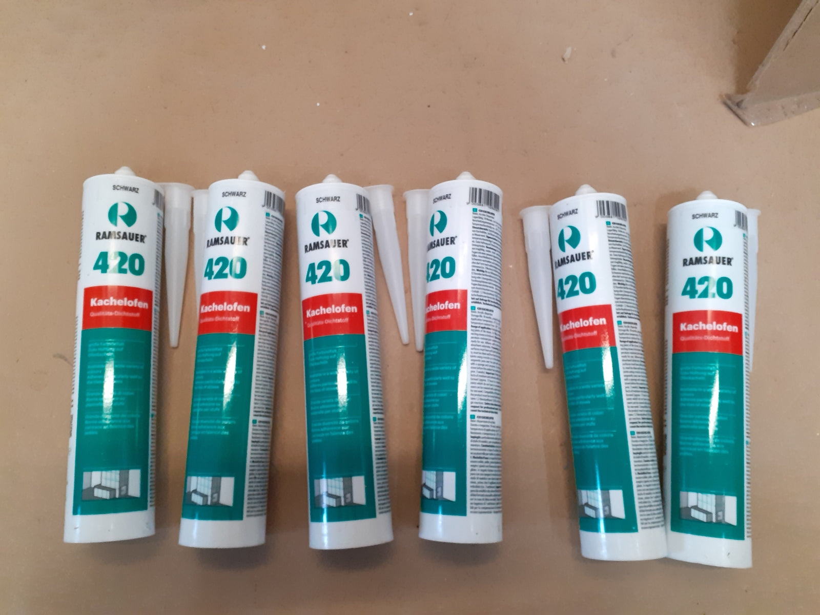 25,81€/L Ramsauer 420 Kachelofen Dichtstoff 310 ml schwarz, 6x Kartusche, I09288