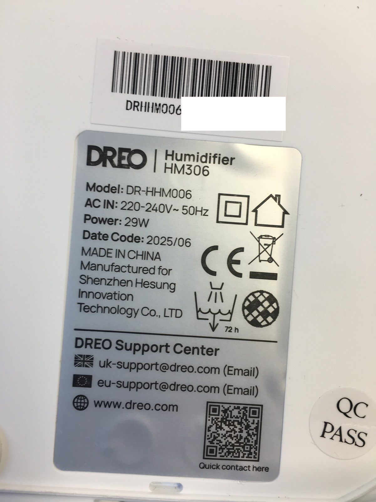 DREO HM306 Luftbefeuchter 3L, ätherisches Diffusor, I38229