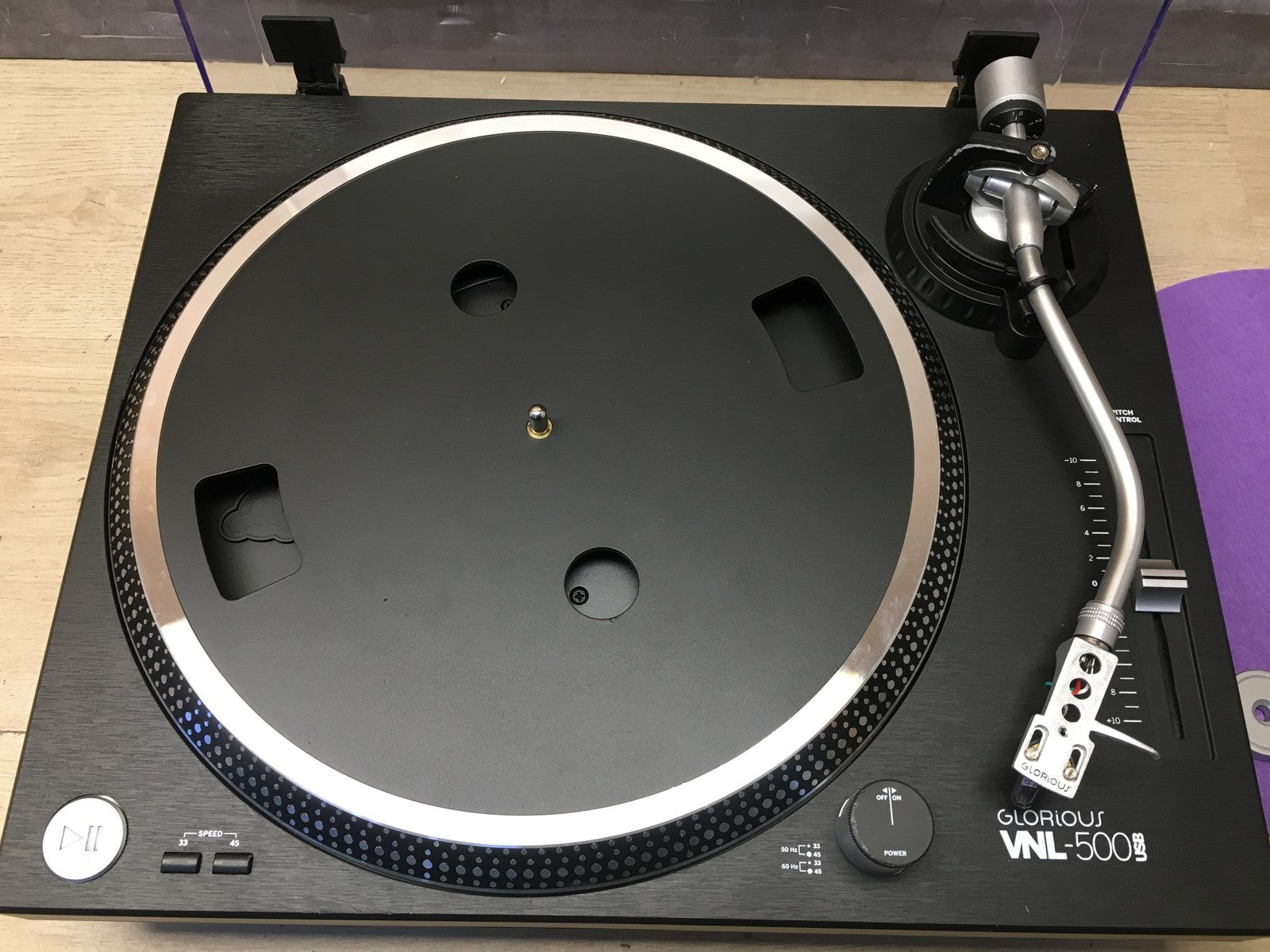 Glorious VNL-500 USB Plattenspieler Quarzgesteuert Direktantrieb USB 33 1/3 45