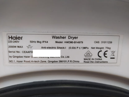 Haier HWD80-B14979 Waschtrockner 8+5 kg 1400 RPM Frontlader I34933