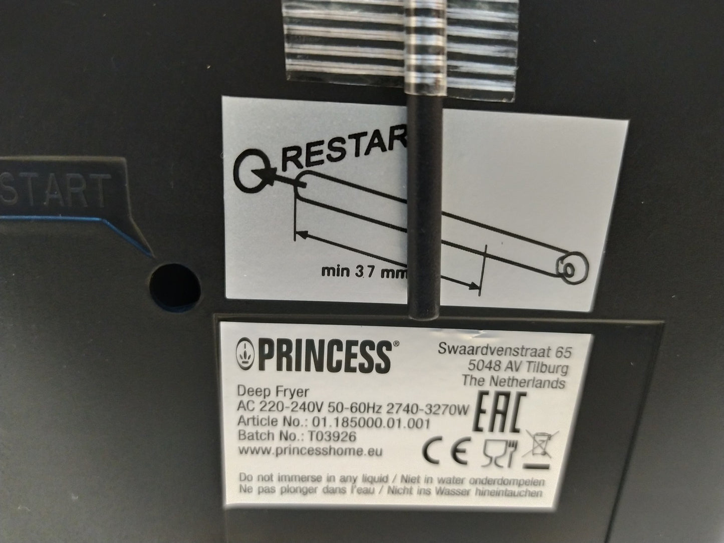 Princess 185000 Fritteuse, 5 L, 3 Frittierkörbe, I36366