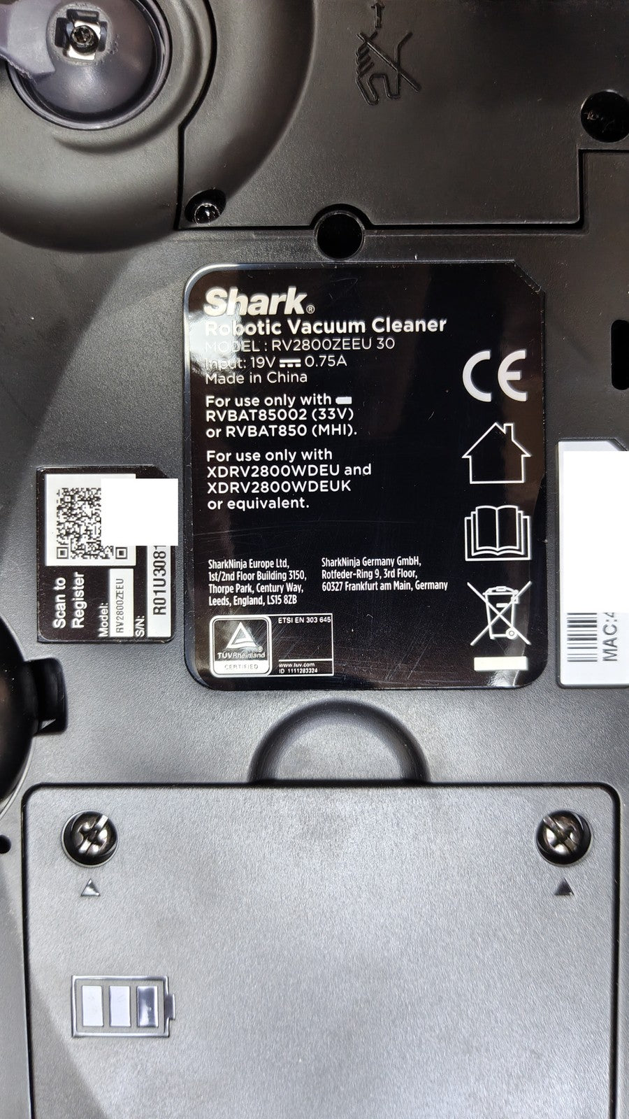 SHARK RV2800ZEEU PowerDetect 2-in-1 Saugroboter mit Wischfunktion, I39798