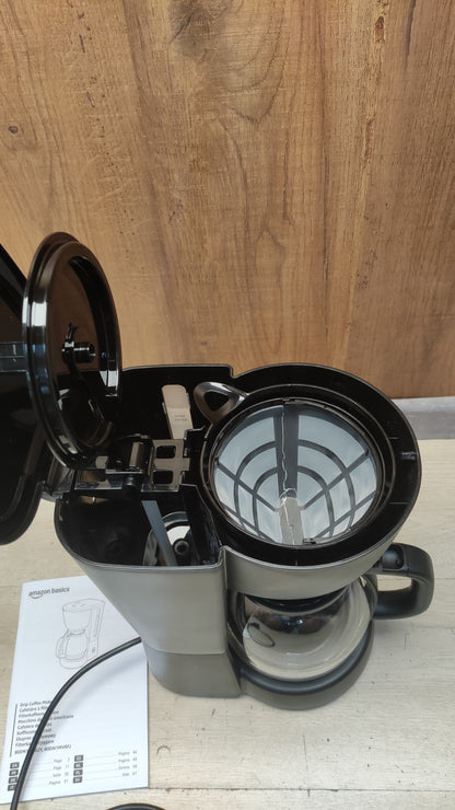 Amazon Basics CM1166AB-GS Filterkaffeemaschine, 1,25L Glaskaraffe, I39703