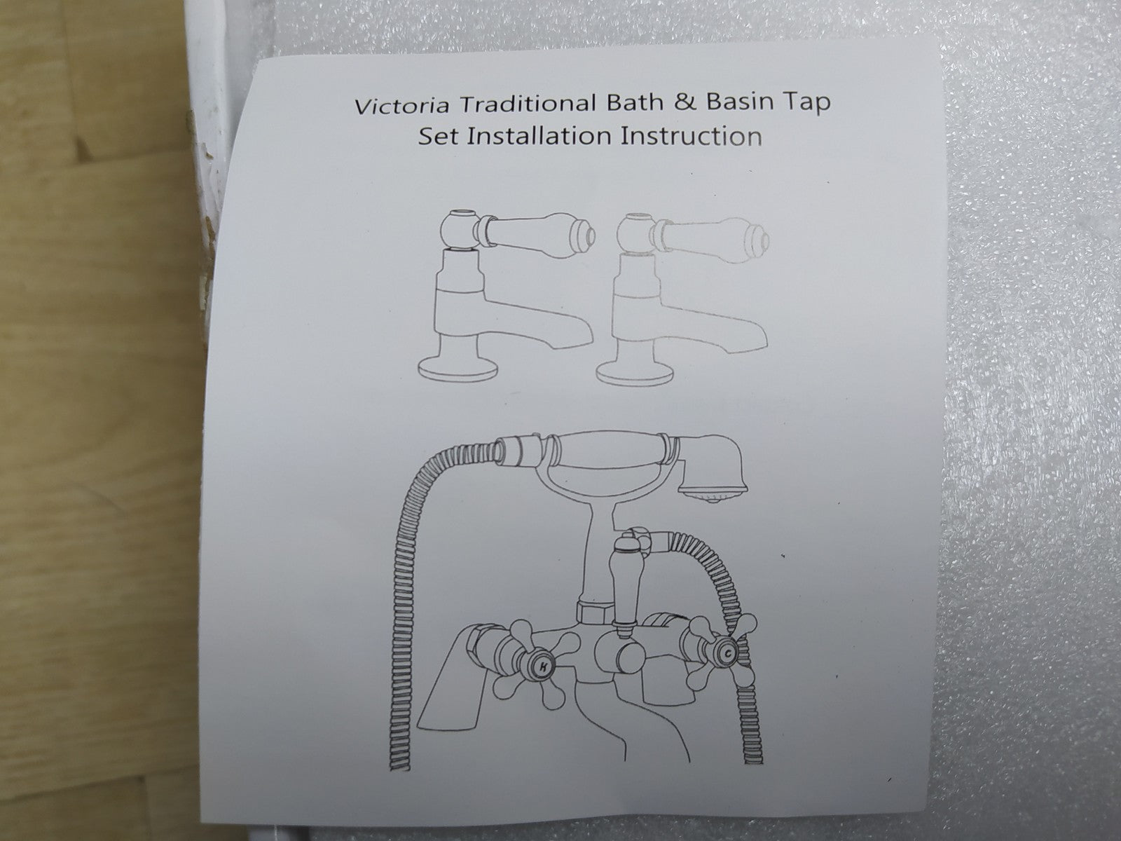 Funime Viktorianische Badewannenarmatur, 1/4-Drehung, mit Handbrause, I35547