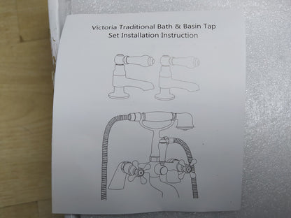 Funime Viktorianische Badewannenarmatur, 1/4-Drehung, mit Handbrause, I35547