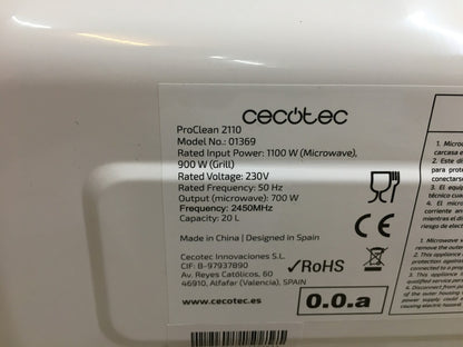 Cecotec ProClean 2110 Mikrowelle (01369), 20L, I39645