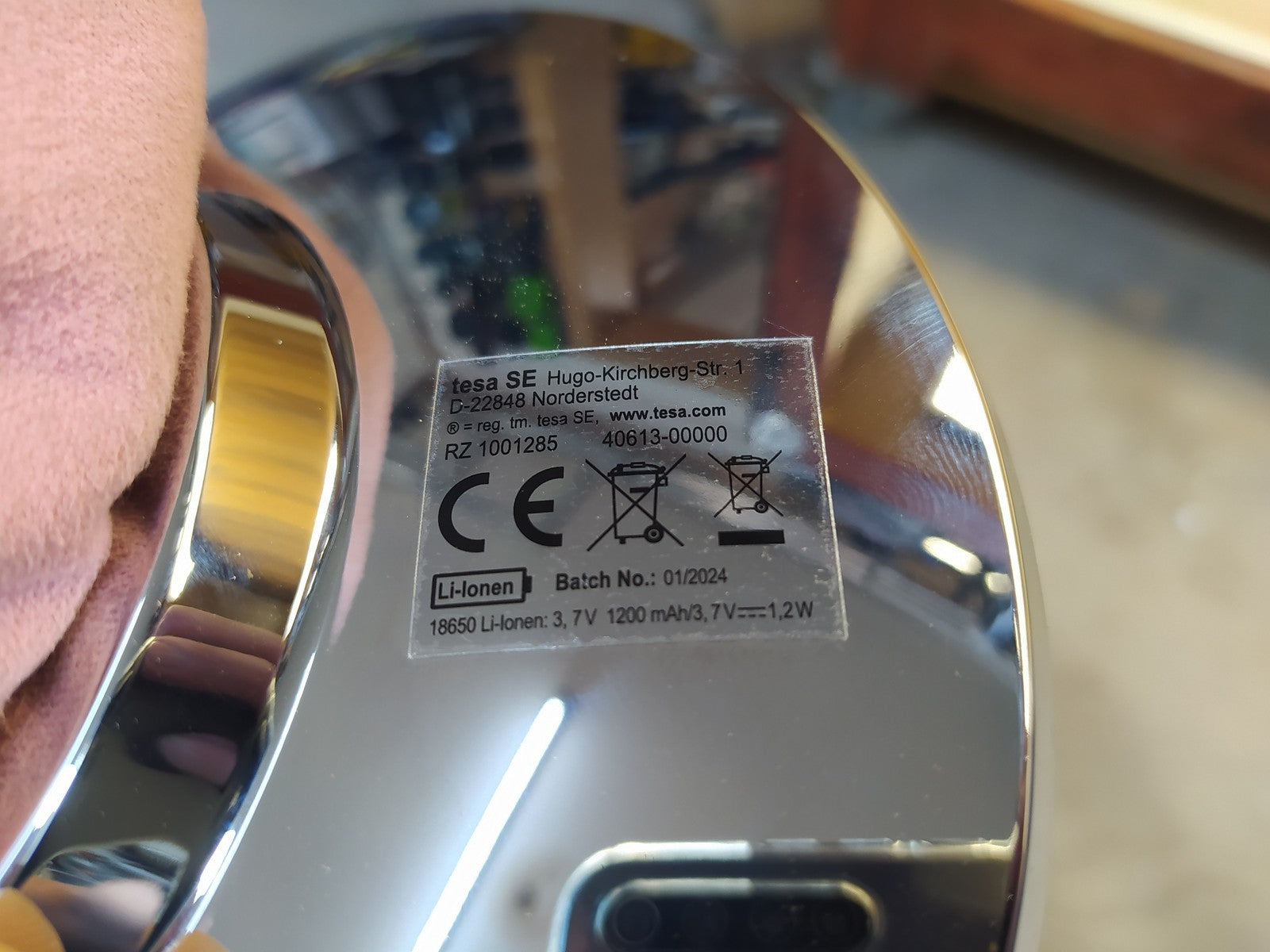tesa VISIOON LED-Kosmetikspiegel, kabelloser Schminkspiegel, I38483