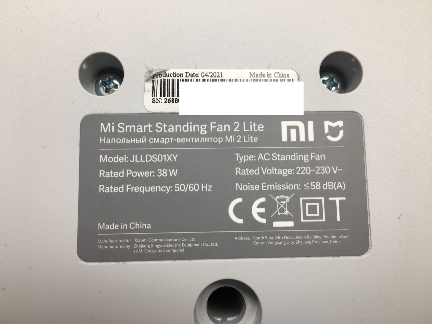 Xiaomi Mi Smart Standing Fan 2 Lite Tisch- & Standventilator, I37649