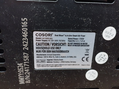 COSORI Dual Blaze Heißluftfritteuse CAF-P583S-KEU, 6,4 L, 1700W, I39444