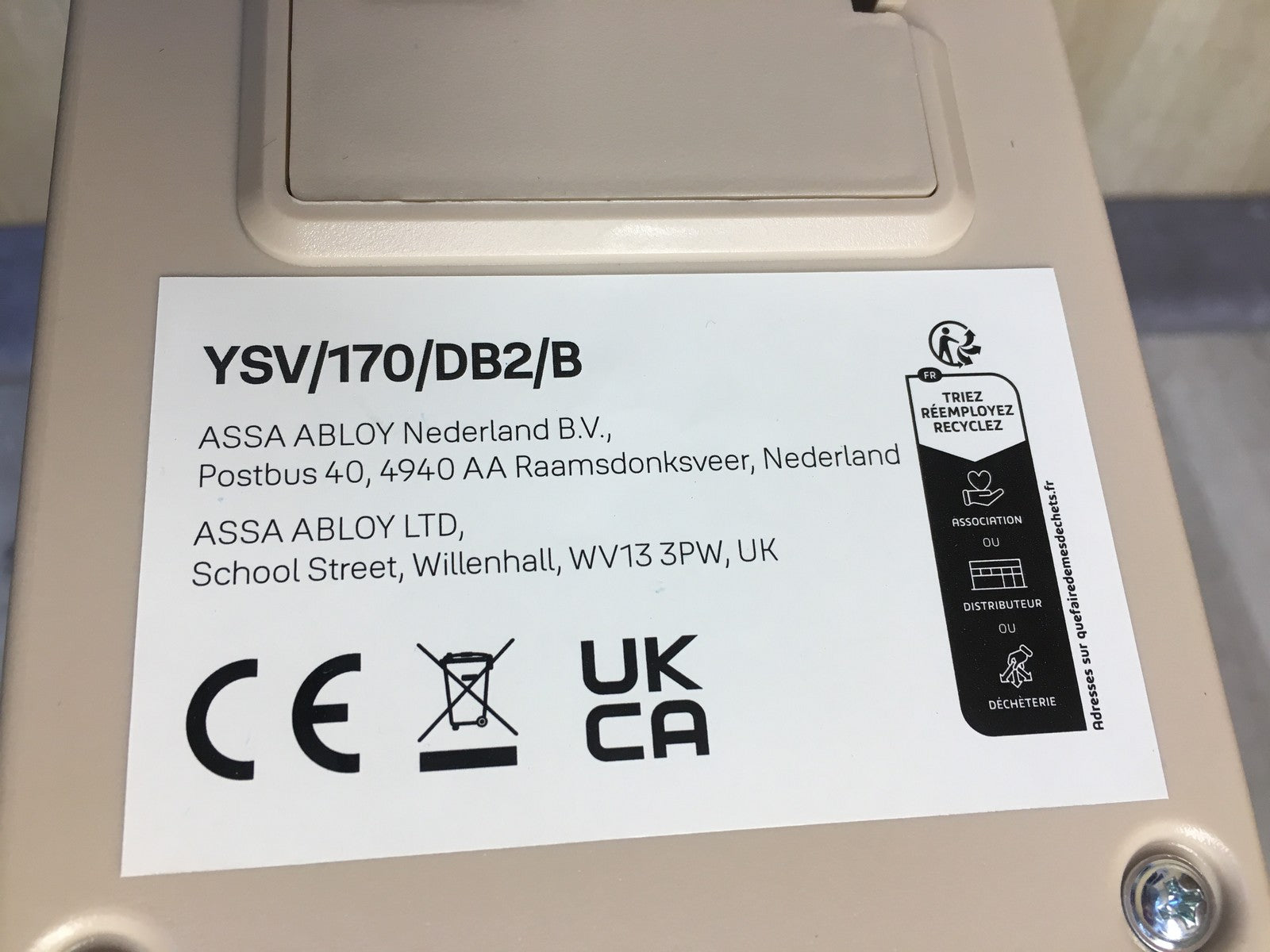 Yale Elektronischer Tresor YSV/170/DB2/B, 3,8L, Mini, Blau, I38455