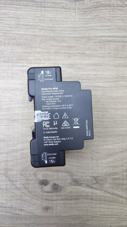 Shelly Pro 4PM Wlan, LAN & Bluetooth 4 Kanäle Smart Relais, I39676