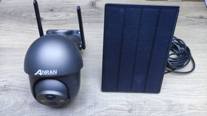 ANRAN 5MP Kabellose Überwachungskamera mit Solarpanel, schwarz, I36489