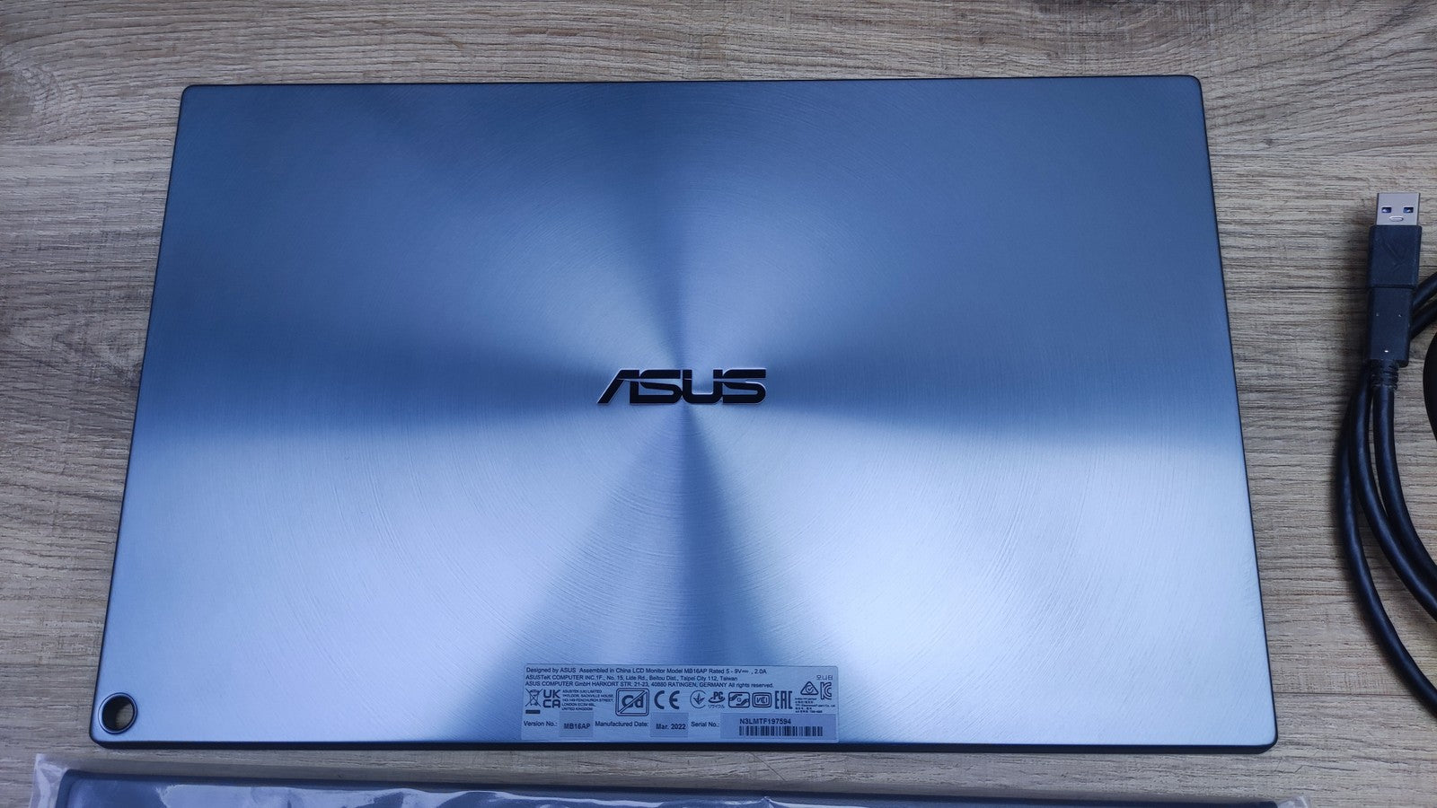 Asus Zenscreen Go MB16AP 15,6" tragbarer Monitor FHD 1920x1080 USB-C IPS-Panel