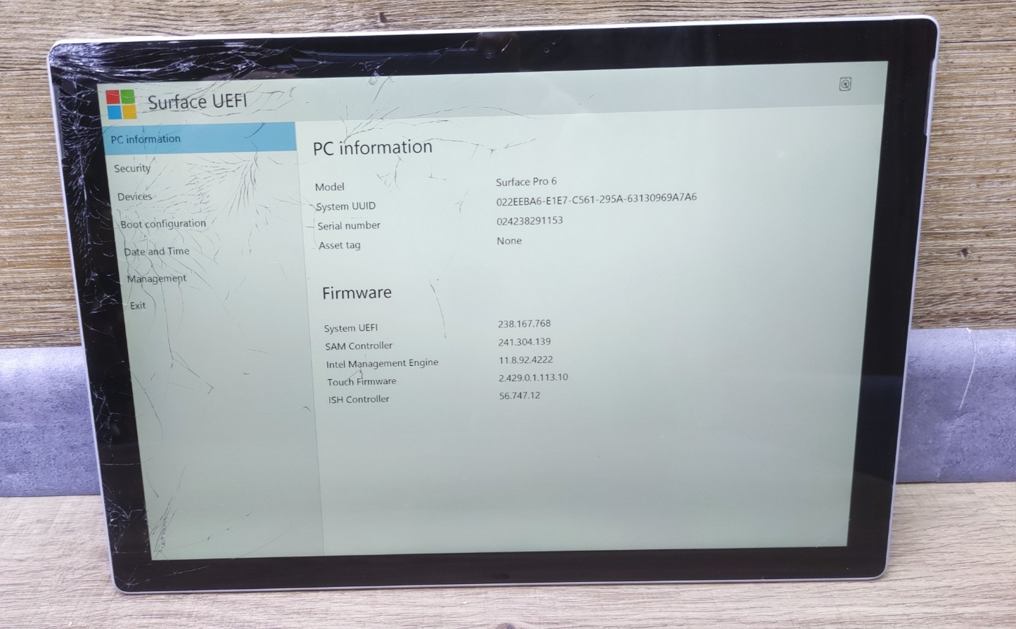 Microsoft Surface Pro 6 Windows Tablet 12.3" Intel i5 8GB 256GB WiFi GLASBRUCH