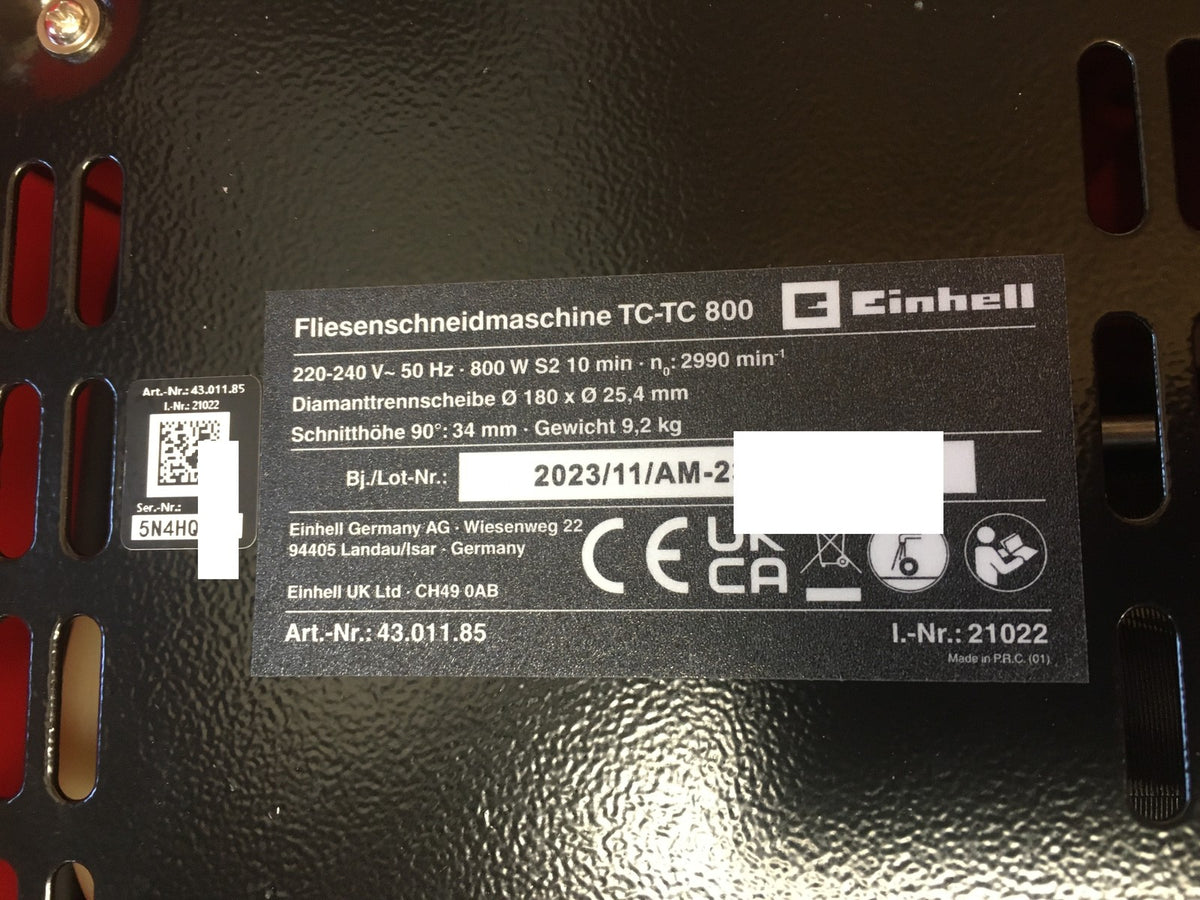 Einhell TC-TC 800 Elektro-Fliesenschneider stationär 800 W (4301185), I40967