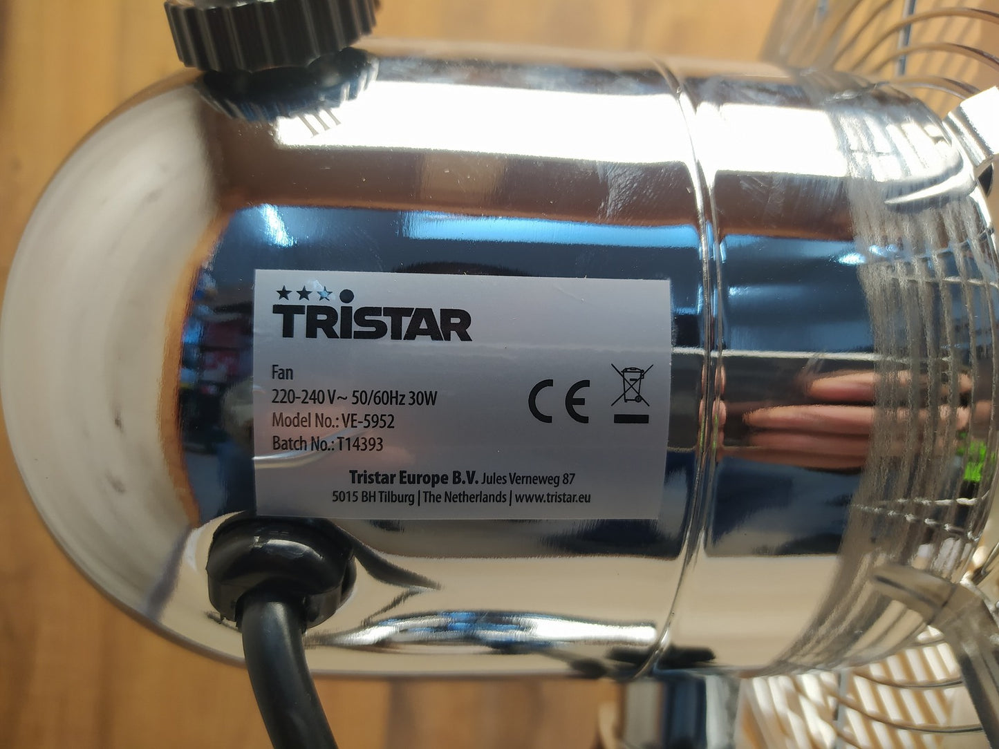 Tristar VE-5952 Standventilator 25 cm, chrom, I37167