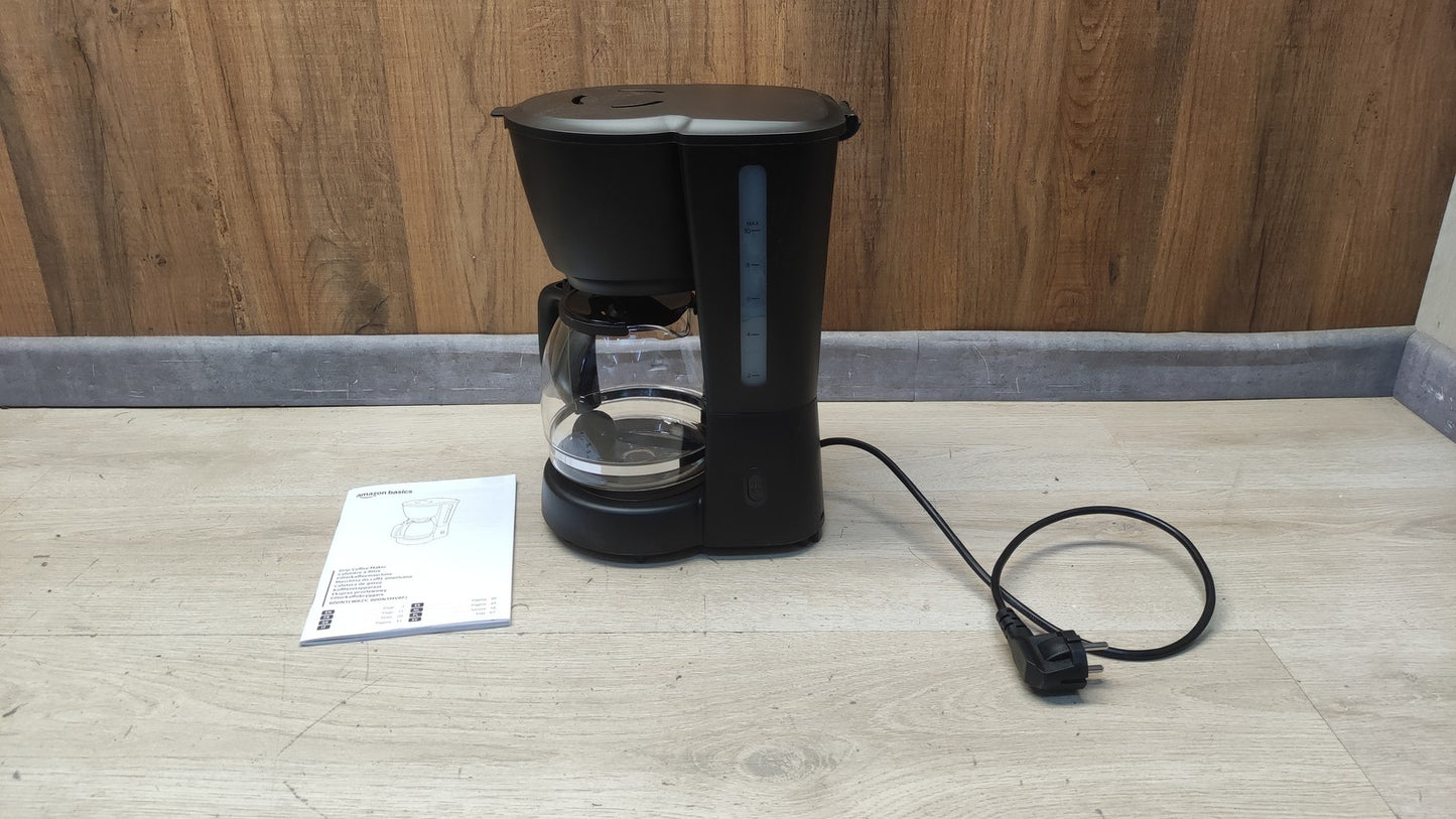 Amazon Basics CM1166AB-GS Filterkaffeemaschine, 1,25L Glaskaraffe, I39703
