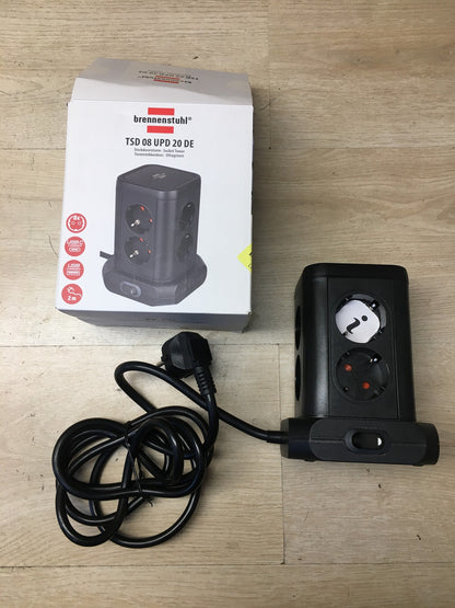 Brennenstuhl Steckdosenturm 8-Fach mit USB (1153560010), I38602