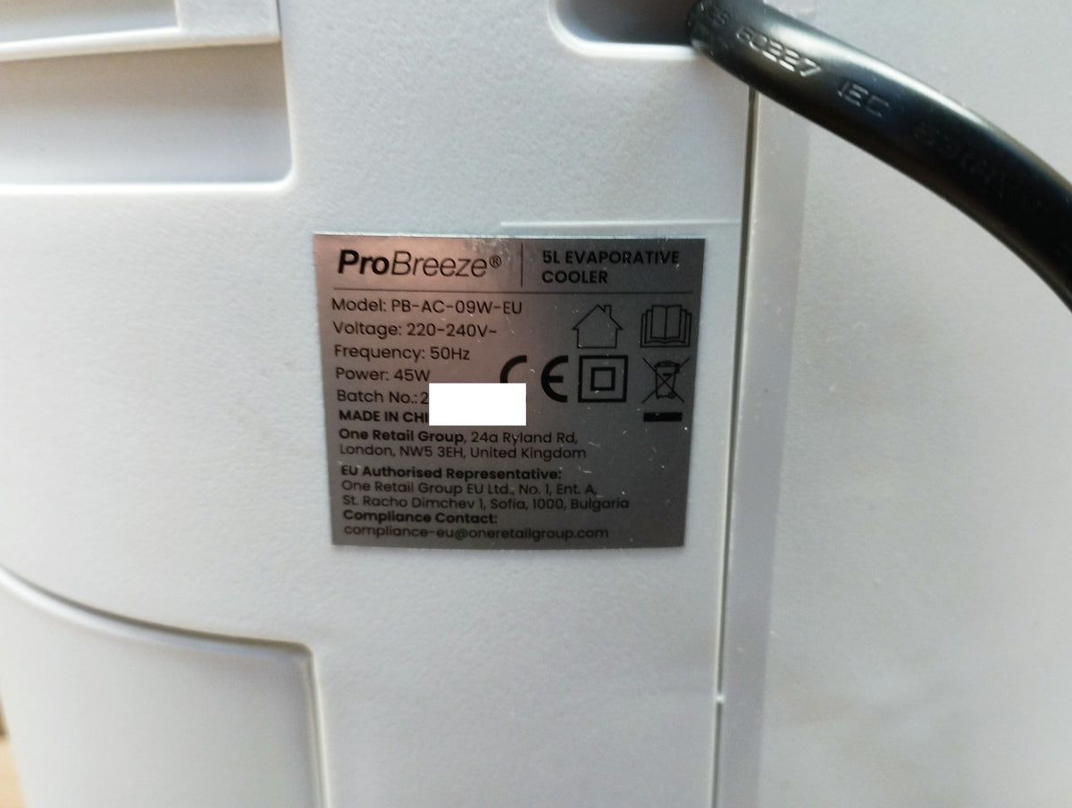 ProBreeze PB-AC-09W-EU Standventilator, 45W, I40754