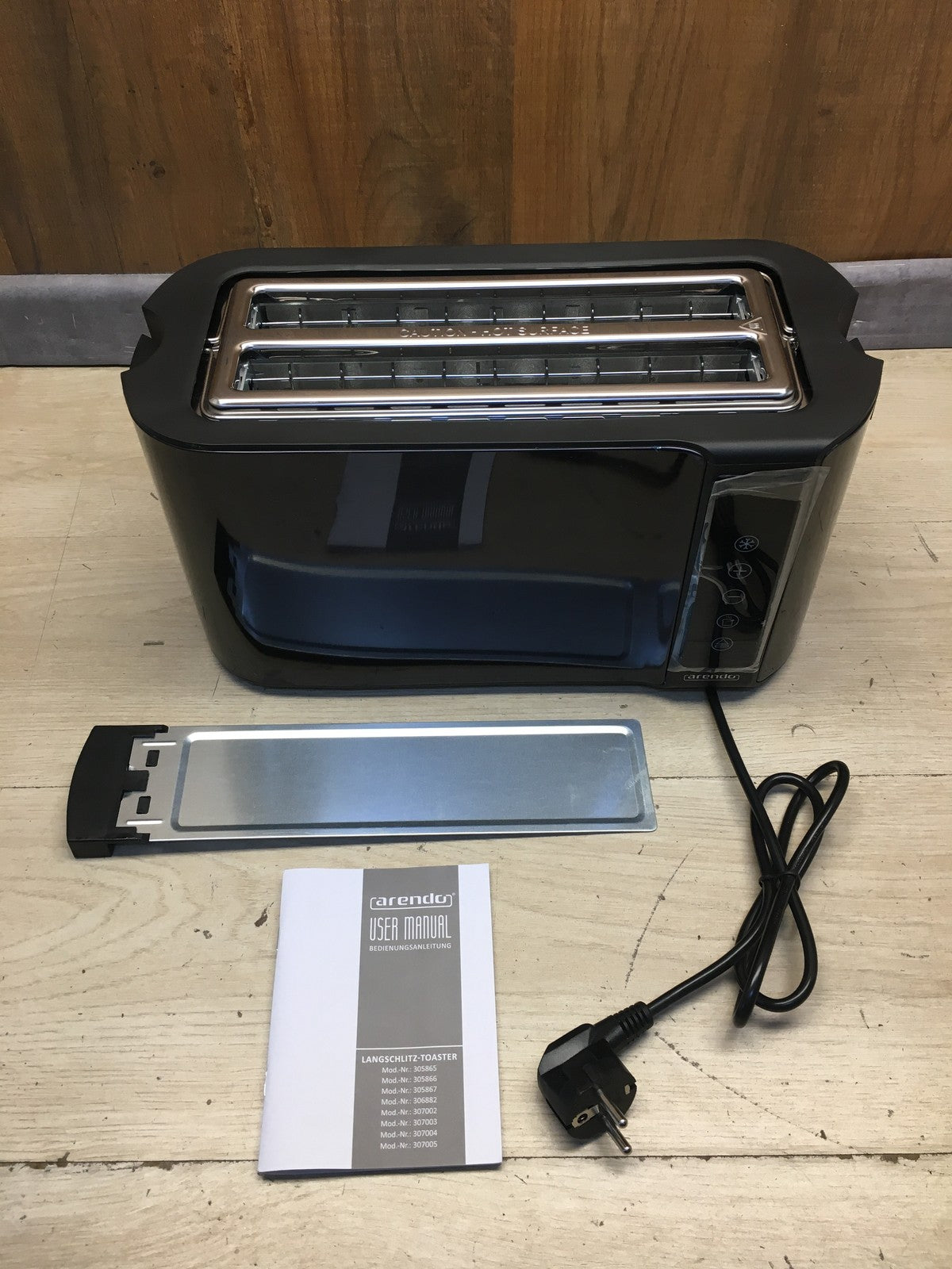 Arendo 307005 Toaster, schwarz, I39410