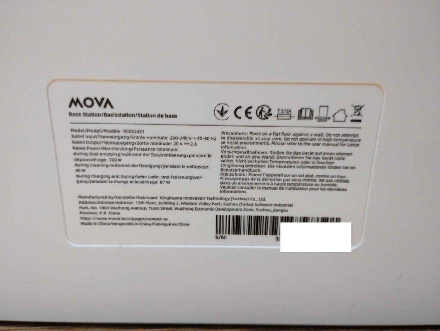 Mova E40 Ultra Saugroboter mit Wischfunktion RLE21SE, weiß, I39460