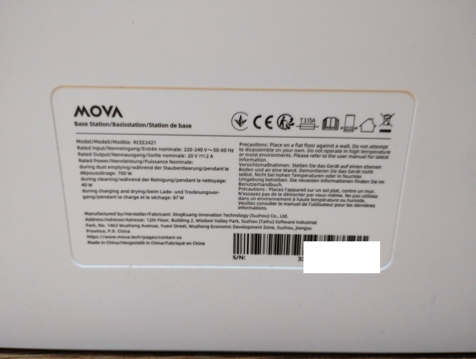 Mova E40 Ultra Saugroboter mit Wischfunktion RLE21SE, weiß, I39460