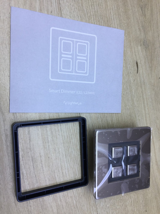 Lightwave L22 Smart 2 Gang Dimmer Wall Switch 200W, I23513