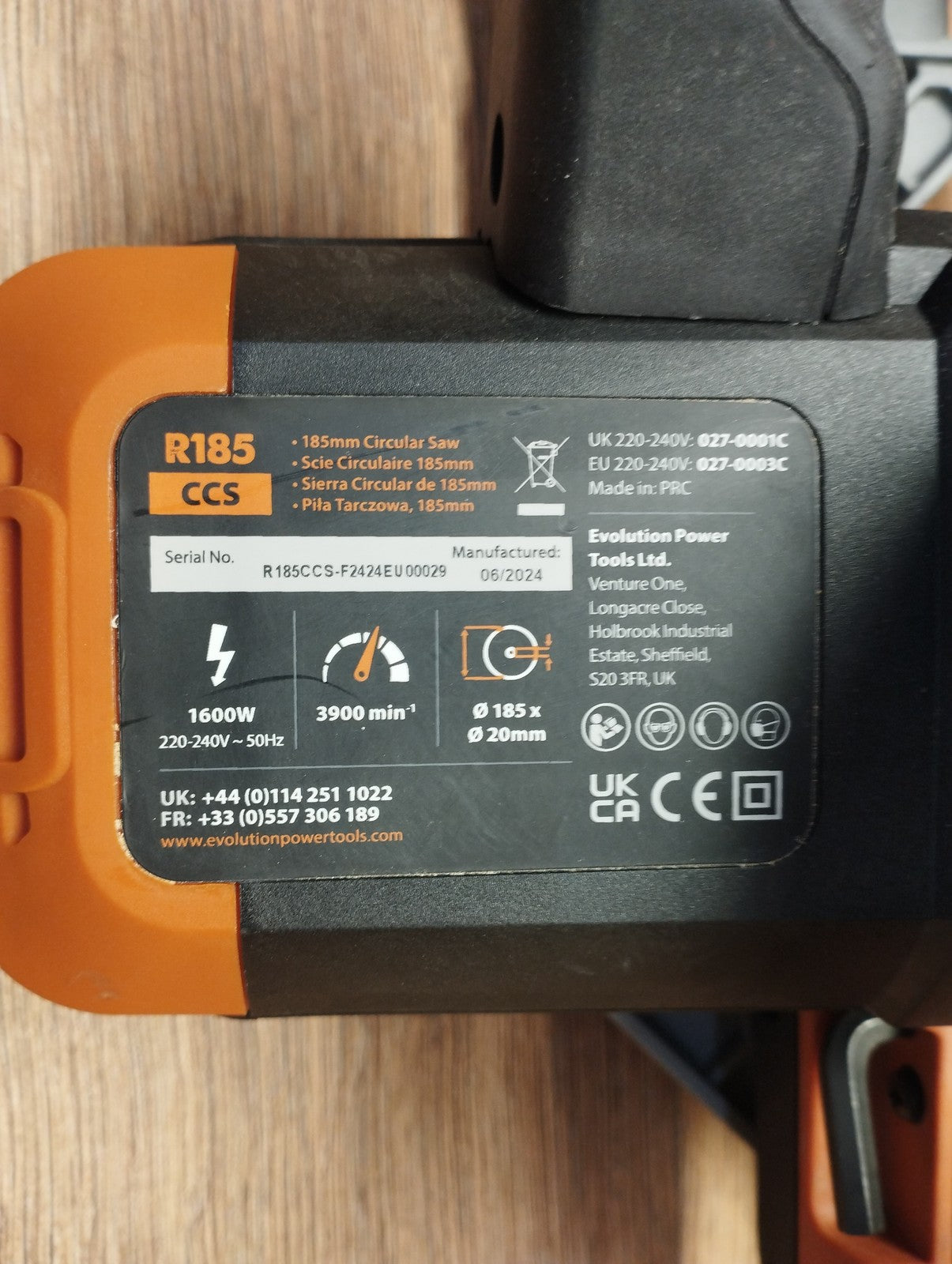 Evolution Power Tools 027-0003C R185CCS Mehrzweck-Kreissäge, 185 mm 230V, I39952