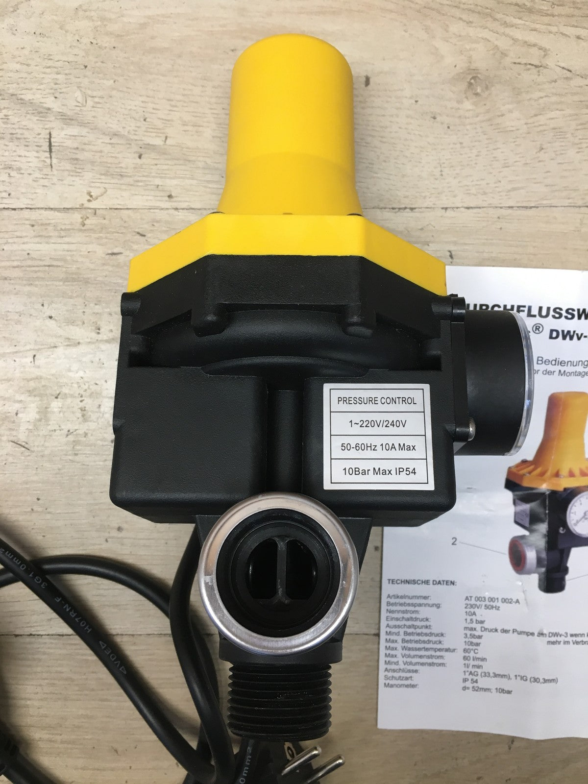 Agora-Tec DWv-3 Pumpe Steuerung Druckschalter, I37935