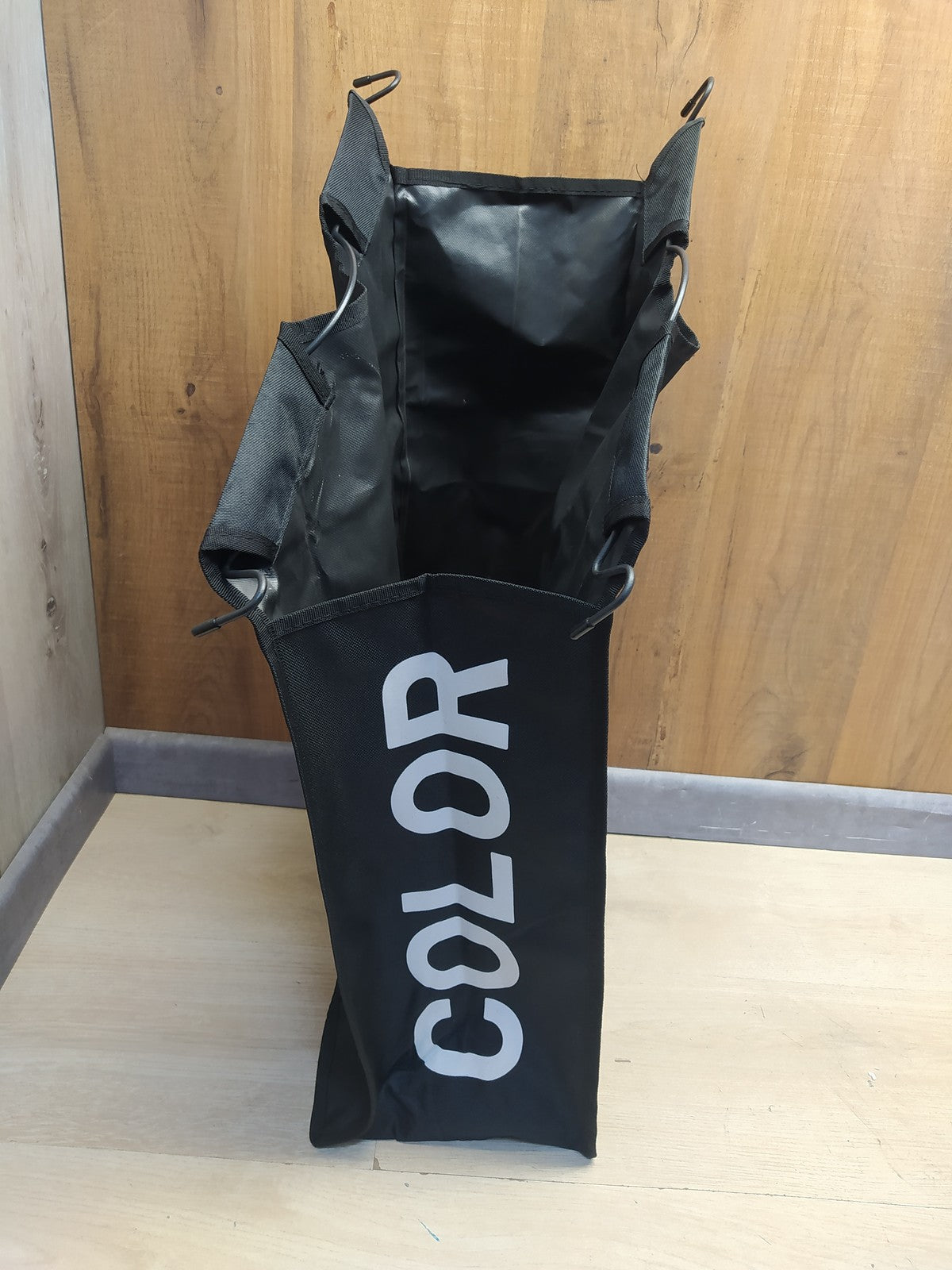 Mondeer Wäschesortierer 3 Fäscher, Wäschekorb, 3 x 35L, schwarz, I36971