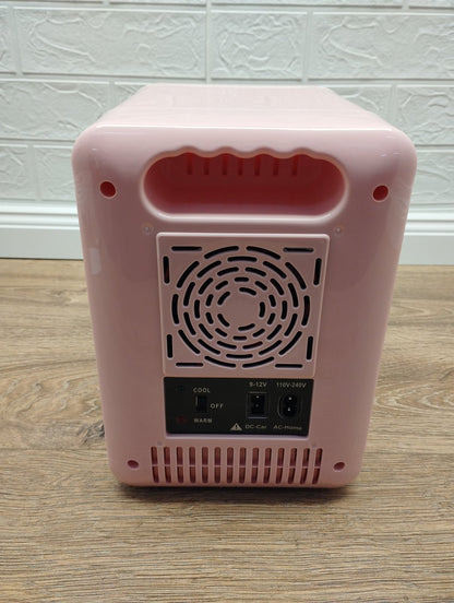 Olvy KCB04NC Mini Kühlschrank 4 L Kosmetik Kühlbox Spiegeltür rosa 12V/230V