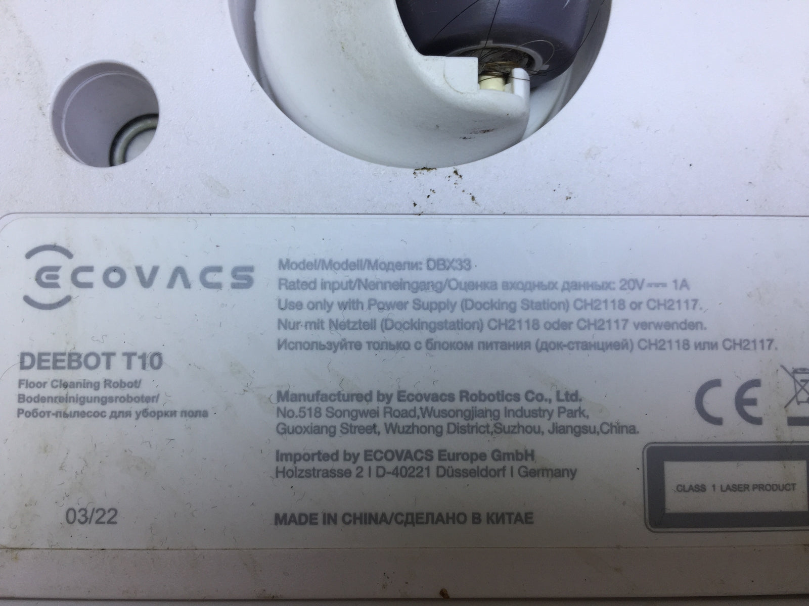 ECOVACS DEEBOT T10 Staubsaugerroboter mit vibrierenden Wischplatten, I29567