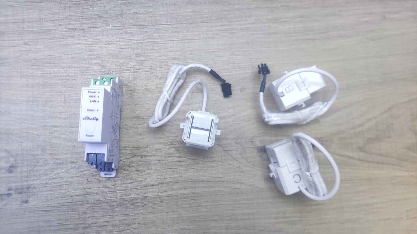 SHELLY Pro 3EM WLAN-Stromzähler, 3x120A Klemmen, I38024