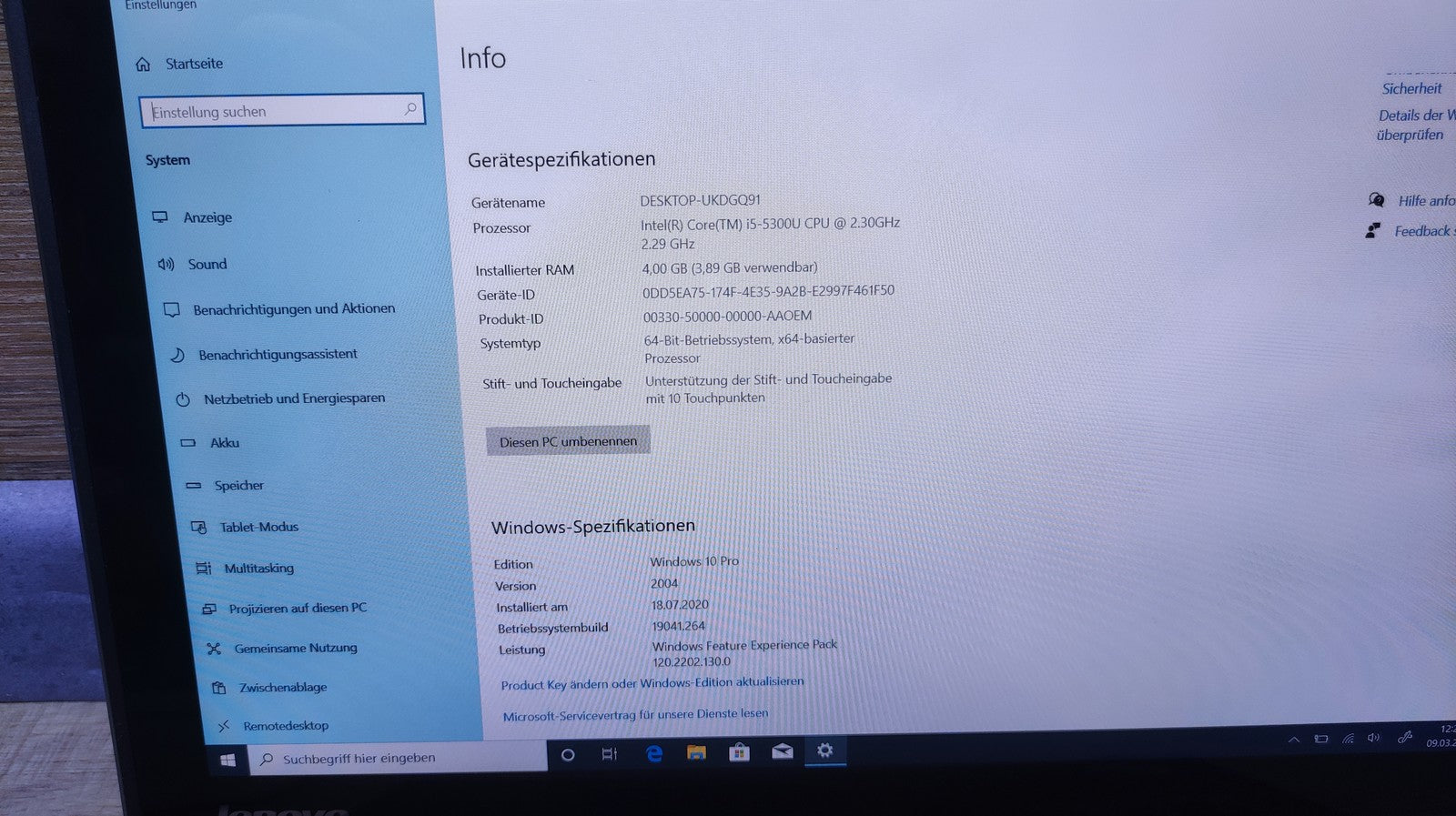 Lenovo ThinkPad Yoga 12 NoteBook 12.5" FHD Touch Core i5-5300U 4GB 256GB SSD