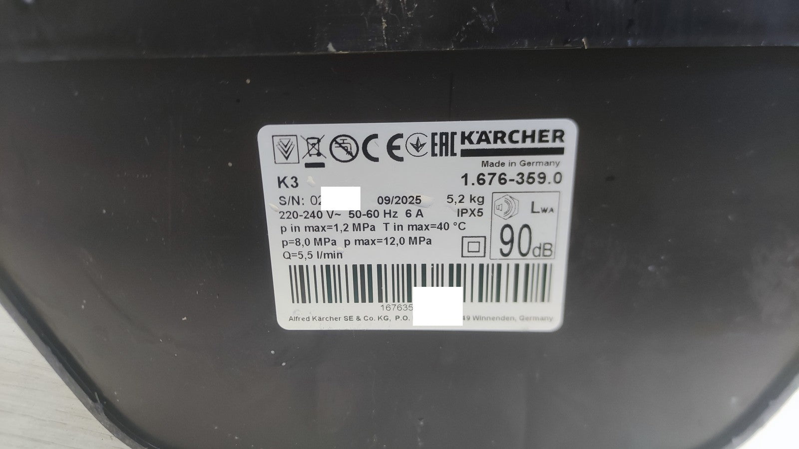 Kärcher 1.676-359.0 Hochdruckreiniger K 3, max. 120 bar, I38385